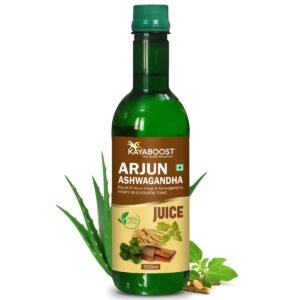 Kayaboost Arjun Ashwagandha Juice 500ml – Ayurvedic Heart Rejuvenator Tonic with Arjun Chaal, Ashwagandha, Amla & Aloe Vera | Herbal Support for Heart Health, Stress Relief & Cholesterol Management