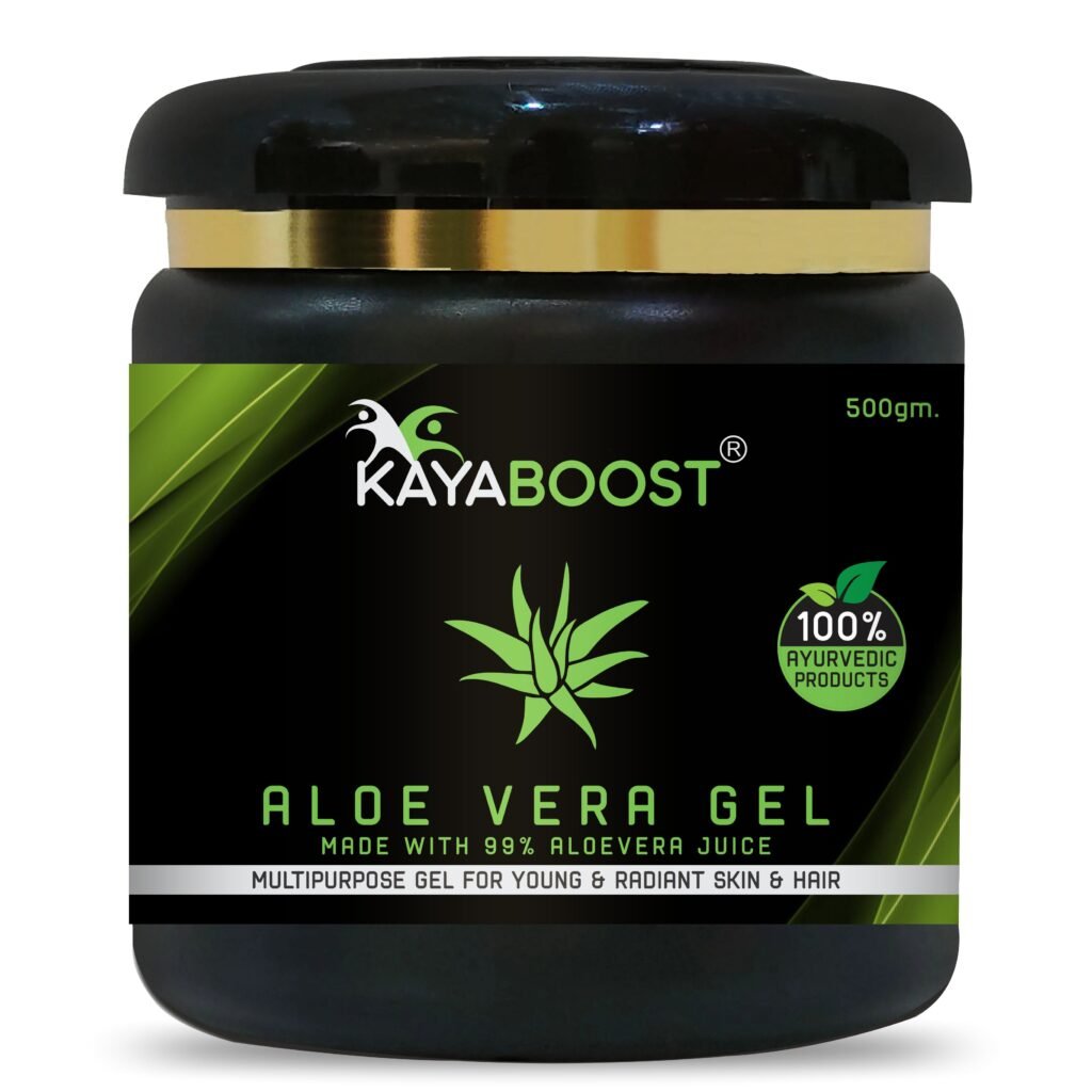 KAYABOOST Aloe Vera Gel 500g – 99% Pure Aloe Vera Juice | Multipurpose Ayurvedic Gel for Face, Skin & Hair | Acne Care, Sunburn Relief & Hair Growth Support