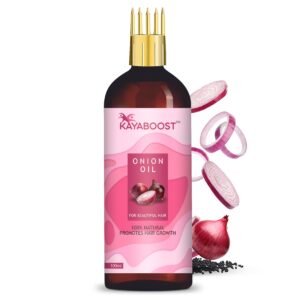 Kayaboost Onion Hair Oil (100ml ) – Natural Red Onion Oil for Hair Growth & Hair Fall Control | With Amla, Hibiscus & Jojoba Oil