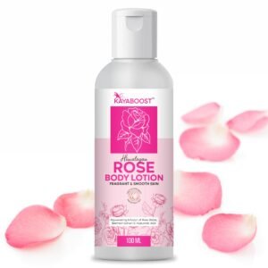 Kayaboost Himalayan Rose Body Lotion (100ml) – 24Hr Moisturizing & Hydrating Body Lotion with Rose Water, Beetroot Extract & Hyaluronic Acid
