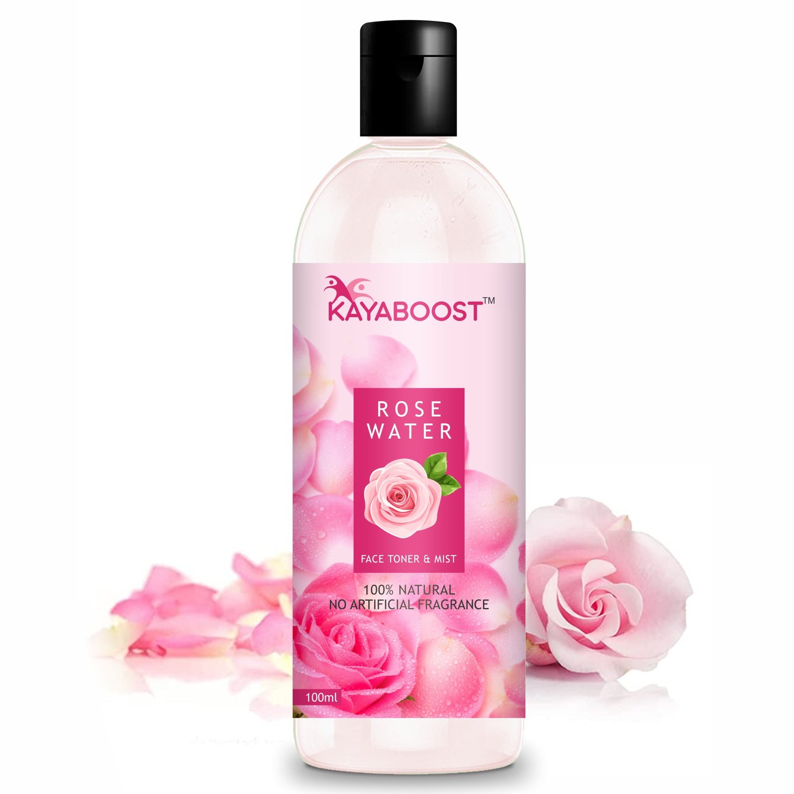 Kayaboost 100% Natural Rose Water (100ml) – Face Toner & Hydrating Mist | Alcohol-Free, Paraben-Free & Suitable for All Skin Types