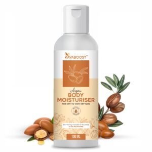 KAYABOOST Argan Body Moisturiser 100ml – Deep Hydrating & Ultra Nourishing Body Lotion for Dry to Very Dry Skin | With Argan Oil, Coconut Milk Extract & Cocoa Butter