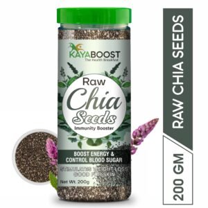 Kayaboost Raw Chia Seeds 200g – 100% Natural Superfood, Rich in Omega‑3, Fiber & Protein, Supports Weight Management, Immunity & Heart Health