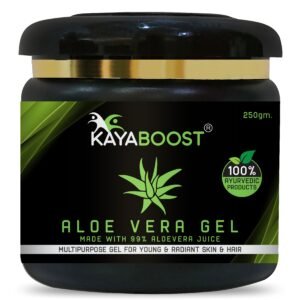 KAYABOOST Aloe Vera Gel 250g – 99% Pure Aloe Vera Juice | Multipurpose Ayurvedic Gel for Face, Skin & Hair | Hydrates, Soothes & Supports Hair Growth