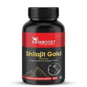 KAYABOOST Shilajit Gold Capsules – 100% Pure Ayurvedic Shilajit Supplement for Energy, Stamina & Immunity | Enhances Strength & Vitality | 30 Veg Capsules