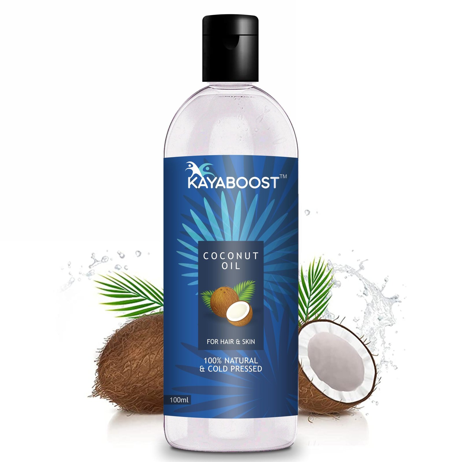 KAYABOOST Coconut Oil 100ml – 100% Natural & Cold Pressed Virgin Coconut Oil for Hair & Skin | Deep Conditioning, Dandruff Care & Baby Massage Oil