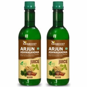 Kayaboost Arjun Ashwagandha Juice 500ml ( Pack of 2 ) – Ayurvedic Heart Rejuvenator Tonic with Arjun Chaal, Ashwagandha, Amla & Aloe Vera | Herbal Support for Heart Health, Stress Relief & Cholesterol Management
