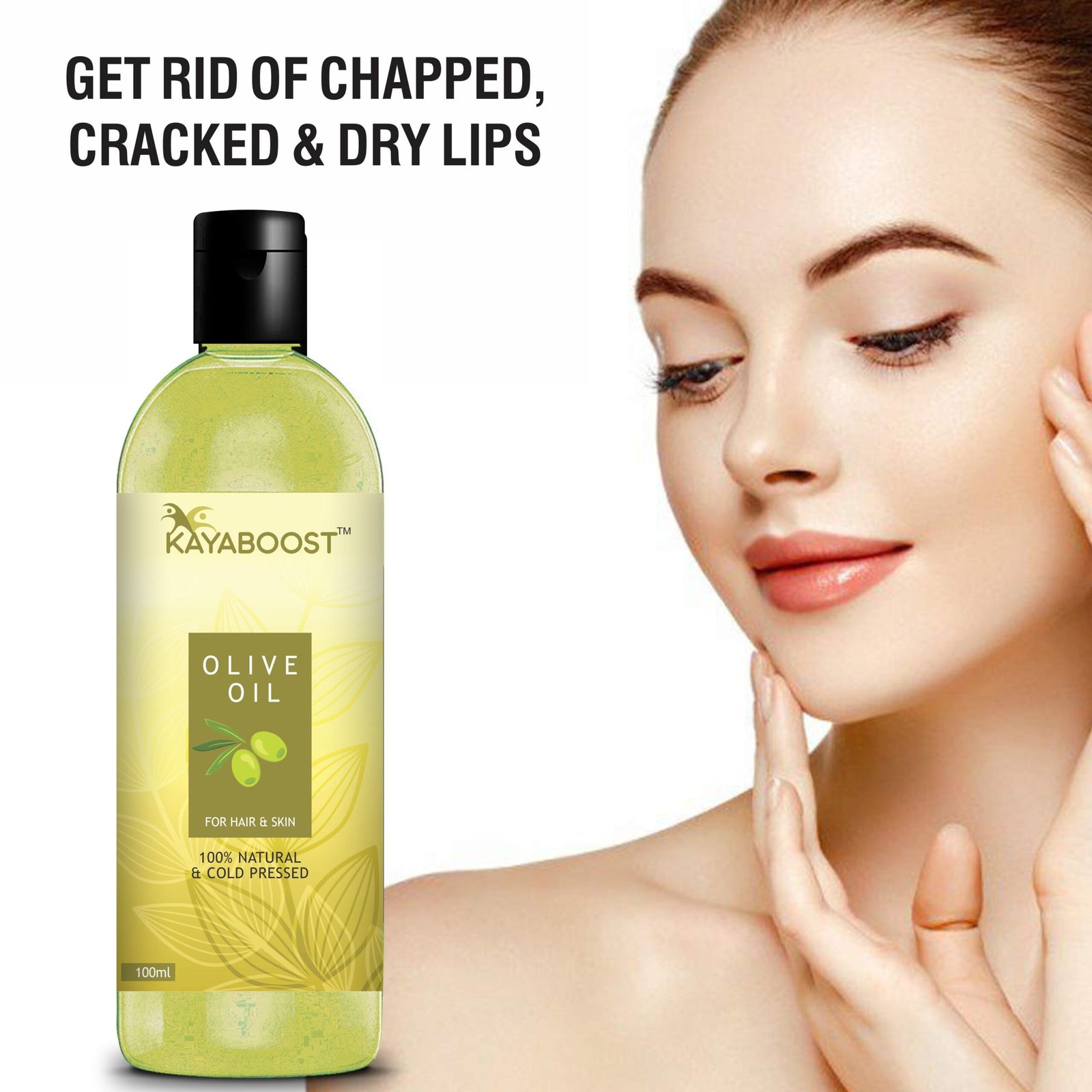 Kayaboost 100% Pure Cold Pressed Olive Oil 100ml (Pack of 3) – Natural Olive Oil for Hair & Skin | Deep Moisturizing Body & Scalp Care