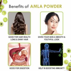 Kayaboost Amla Powder (Phyllanthus Emblica) 200g – 100% Natural & Edible Indian Gooseberry Powder – Rich in Vitamin C for Immunity, Hair Growth, Skin Glow & Digestion Support