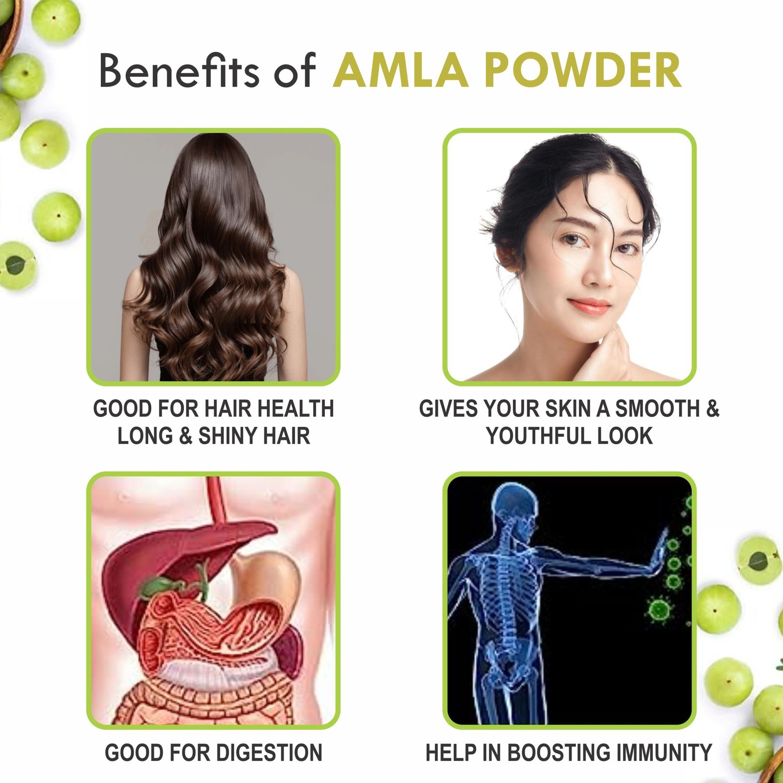 Kayaboost Amla Powder (Phyllanthus Emblica) 200g – 100% Natural & Edible Indian Gooseberry Powder – Rich in Vitamin C for Immunity, Hair Growth, Skin Glow & Digestion Support
