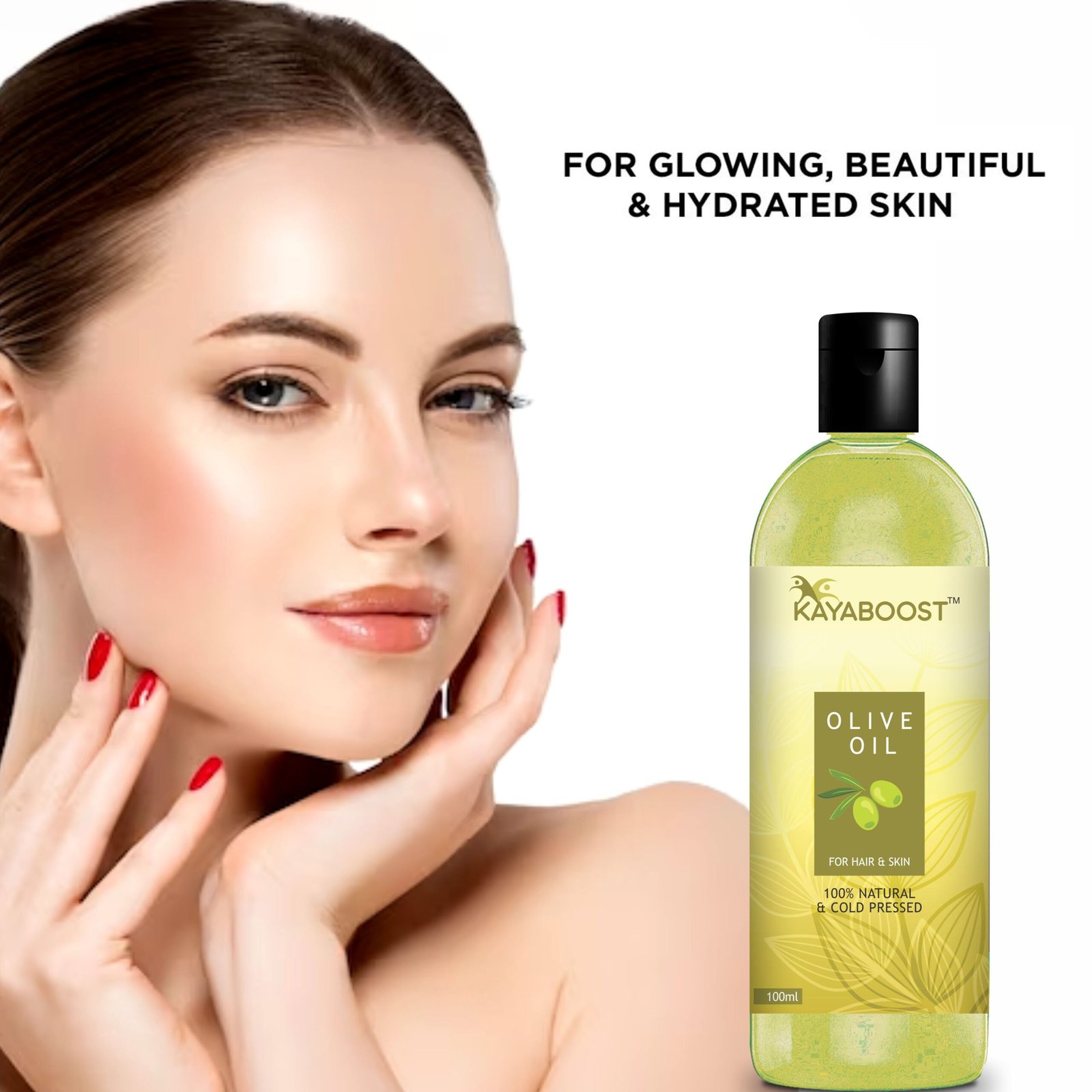Kayaboost 100% Pure Cold Pressed Olive Oil 100ml (Pack of 3) – Natural Olive Oil for Hair & Skin | Deep Moisturizing Body & Scalp Care