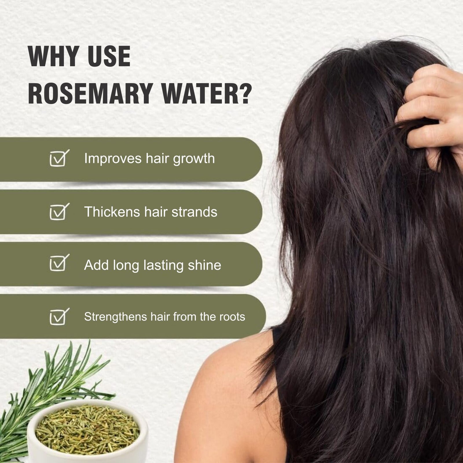 Organic Rosemary Water Spray for Hair Growth – Steam Distilled Rosemary Hydrosol for Thicker, Stronger & Shinier Hair (100ml)