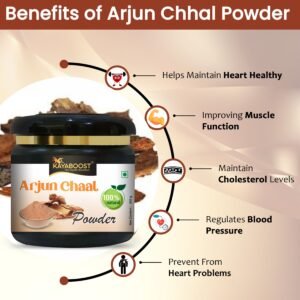 Kayaboost Arjun Chaal Powder (Terminalia Arjuna) 200g – 100% Natural Arjuna Bark Powder for Heart Health, Blood Pressure & Cholesterol Support | Ayurvedic Herbal Supplement (Pack of 2)
