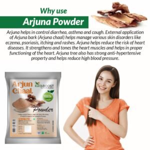 Kayaboost Arjun Chaal Powder (Terminalia Arjuna) – 100% Natural Arjuna Bark Powder for Heart Health, Blood Pressure & Cholesterol Support | Ayurvedic Herbal Supplement 100g (Pack of 2)