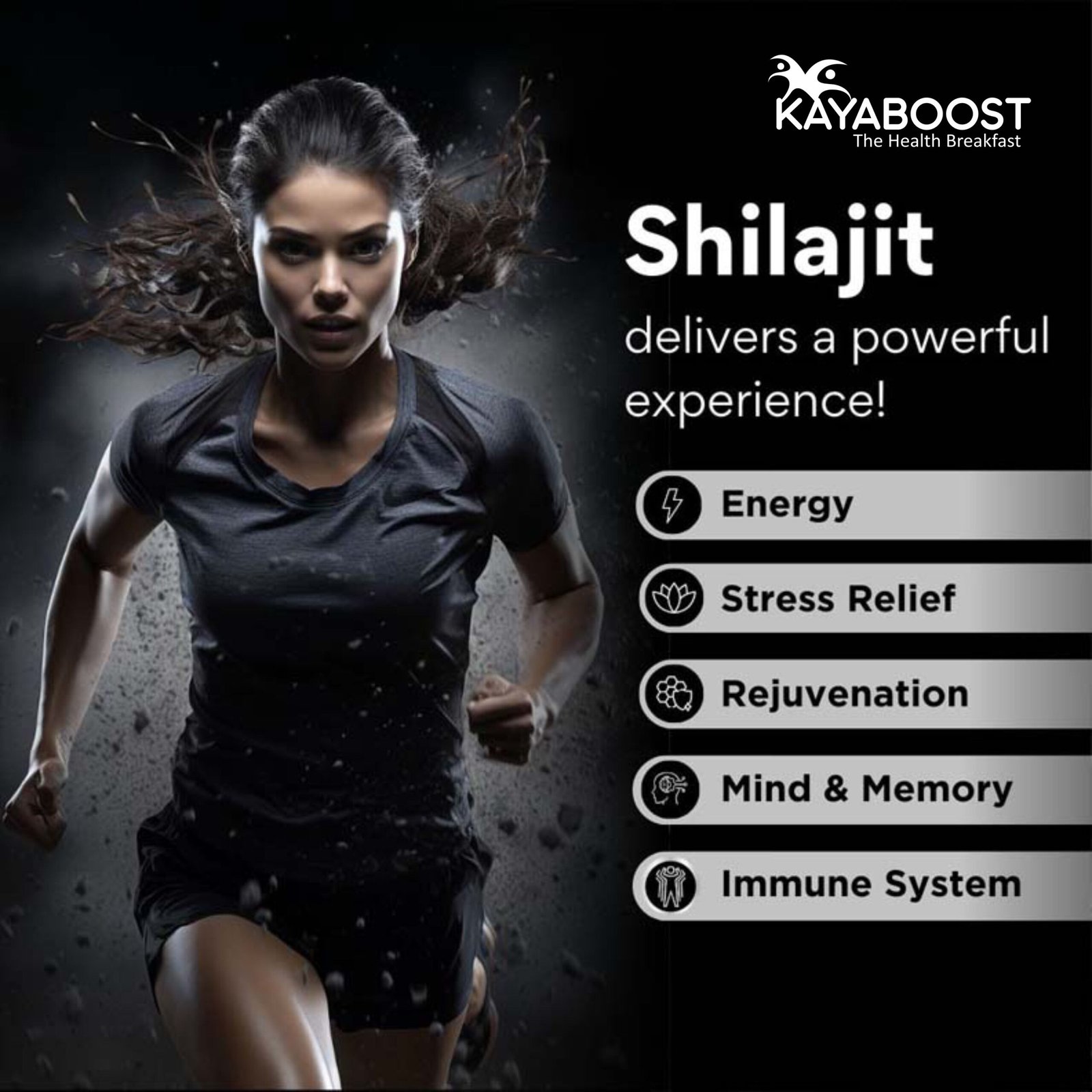 KAYABOOST Shilajit Gold Capsules – 100% Pure Ayurvedic Shilajit Supplement for Energy, Stamina & Immunity | Enhances Strength & Vitality | 30 Veg Capsules