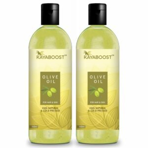 Kayaboost 100% Pure Cold Pressed Olive Oil 100ml (Pack of 2) – Natural Olive Oil for Hair & Skin | Deep Moisturizing Body & Scalp Care