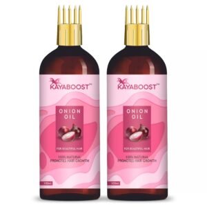 Kayaboost Onion Hair Oil 100ml (Pack of 2)– Natural Red Onion Oil for Hair Growth & Hair Fall Control | With Amla, Hibiscus & Jojoba Oil