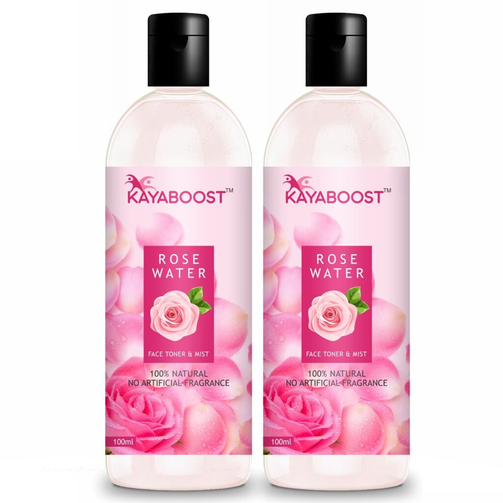 Kayaboost 100% Natural Rose Water 100ml (Pack of 2) – Face Toner & Hydrating Mist | Alcohol-Free, Paraben-Free & Suitable for All Skin Types