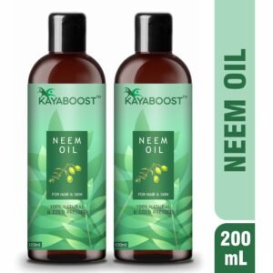 Kayaboost 100% Pure Cold Pressed Neem Oil 100ml (Pack of 2) – Natural Neem Oil for Hair & Skin | Acne Care, Dandruff Control & Scalp Treatment