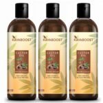 KAYABOOST Castor Oil 100ml (Pack of 3) – 100% Pure & Cold Pressed Natural Castor Oil for Hair Growth, Eyelashes, Eyebrows, Skin & Nails | Deep Nourishing Multipurpose Oil