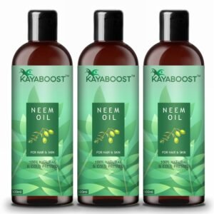 Kayaboost 100% Pure Cold Pressed Neem Oil 100ml (Pack of 3) – Natural Neem Oil for Hair & Skin | Acne Care, Dandruff Control & Scalp Treatment