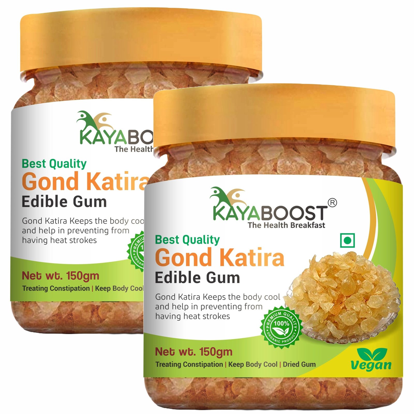 Kayaboost Gond Katira (Edible Gum) 150g – 100% Natural Tragacanth Gum, Cooling Superfood for Digestion, Heat Relief & Summer Drinks (Pack of 2)